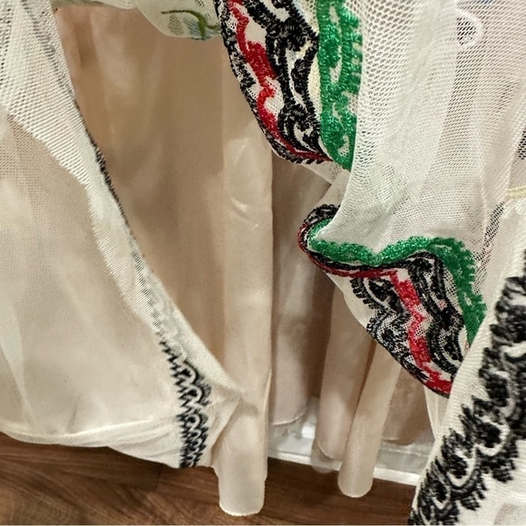 Embroidery Flowers Boho Silk Dress - Picture 10 of 16